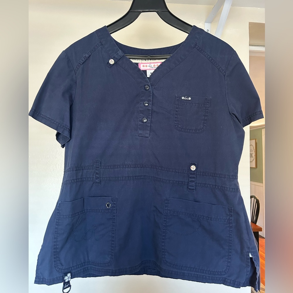 Koi medium navy scrub top
